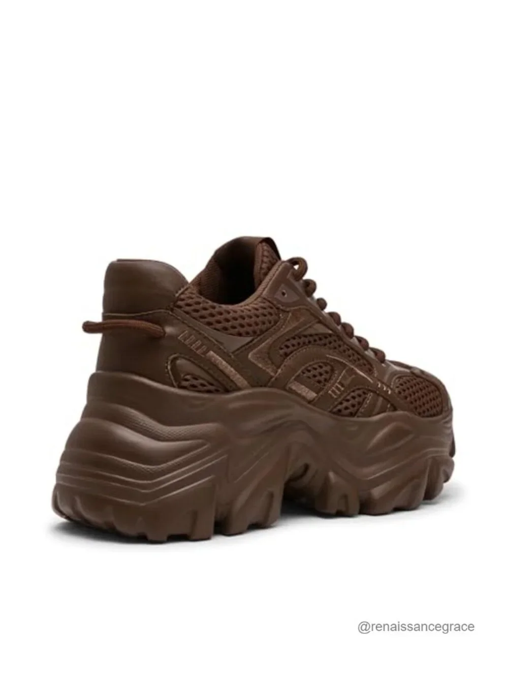 Platform Sneakers Lace-Up Chunky Casual Shoes Foam Insole